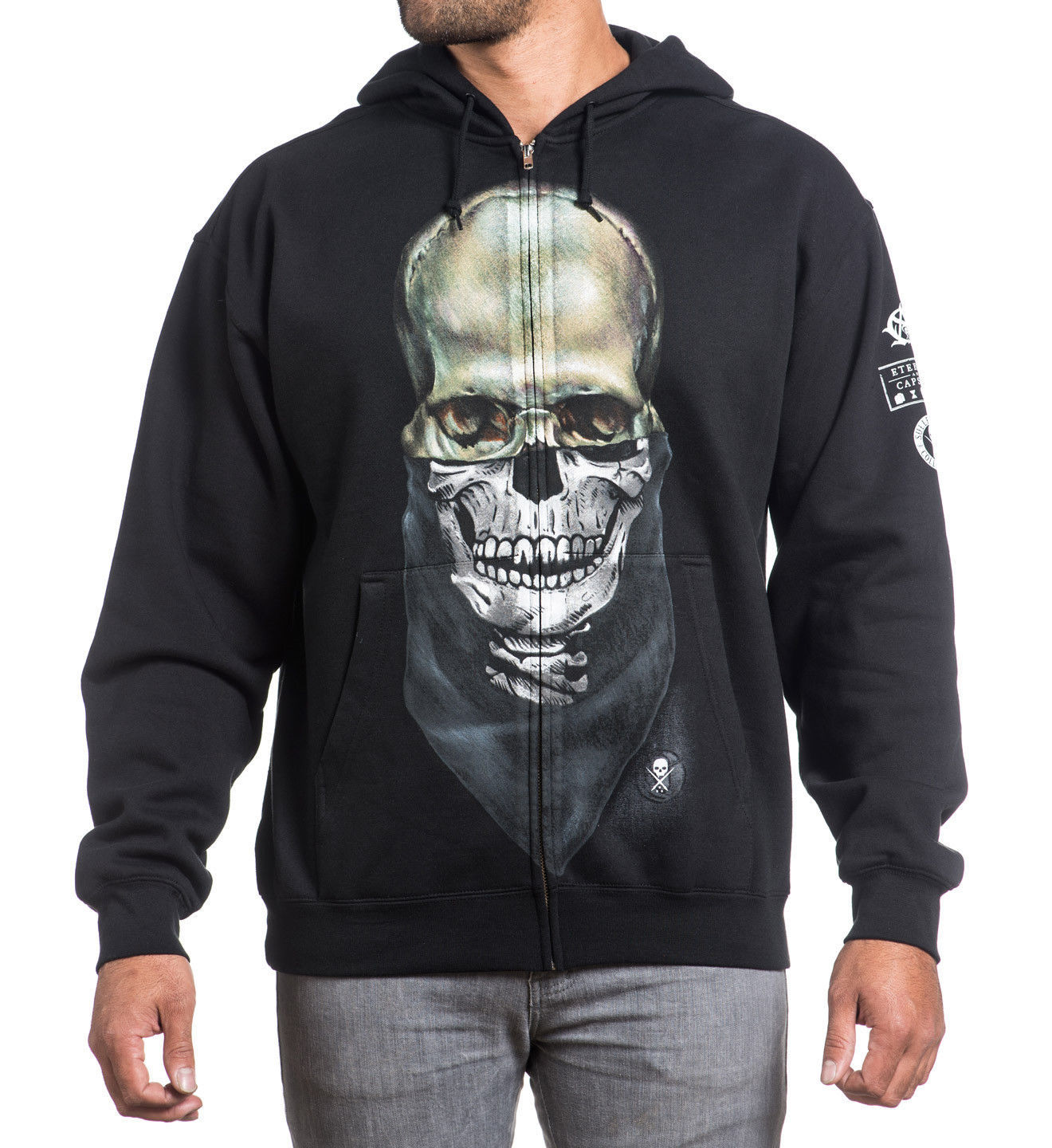 Sullen Clothing Eternal Tattoo Rock Punk Skull Mens Zip Up Hoodie ...