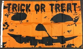 3x5 Trick or Treat Pumpkin Jack O Lantern Face Flag Happy Halloween Bann... - $7.99