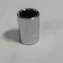 Craftsman 3/4&quot; 12 Point Socket 1/2&quot; Drive Chrome EE 47508 Tool SAE - $6.88