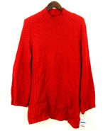 Charter Club Women&#39;s XL Knit Mock Neck Side Slits Hanging Ravishing Red ... - $17.81