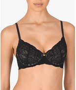 Natori Black/Cameo Rose Lace Underwire Demi Bra Women&#39;s Size 36C - $68.59