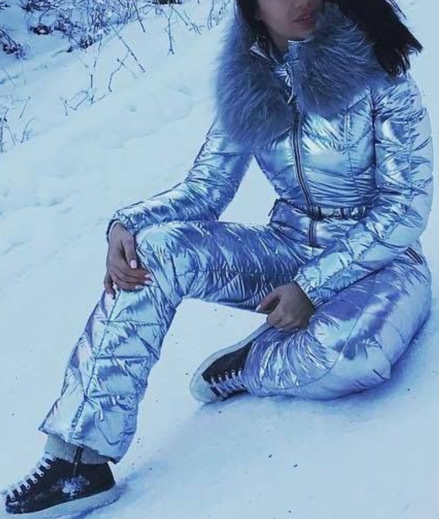 Ski Suit 2 in 1 Mens Womens Winter Snow Glanz Nylon Anzug Shine Overall ...