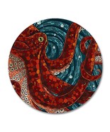 Octopus Round Mouse Pad by Smooffly,Gorgeous Cool Octopus Color Printed ... - $15.99