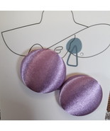 PASSION PURPLE Satin Button Earrings - CLIP ON - Handmade by Rene - $7.00