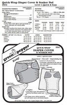Sewing Pattern Quick Wrap Diaper Cover & Soaker Pad #554 (Pattern Only) gp554 - $7.00