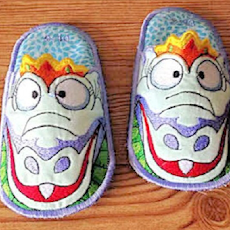 Unique Kids Bedroom Slippers Dragon Slippers Embroidered Slippers