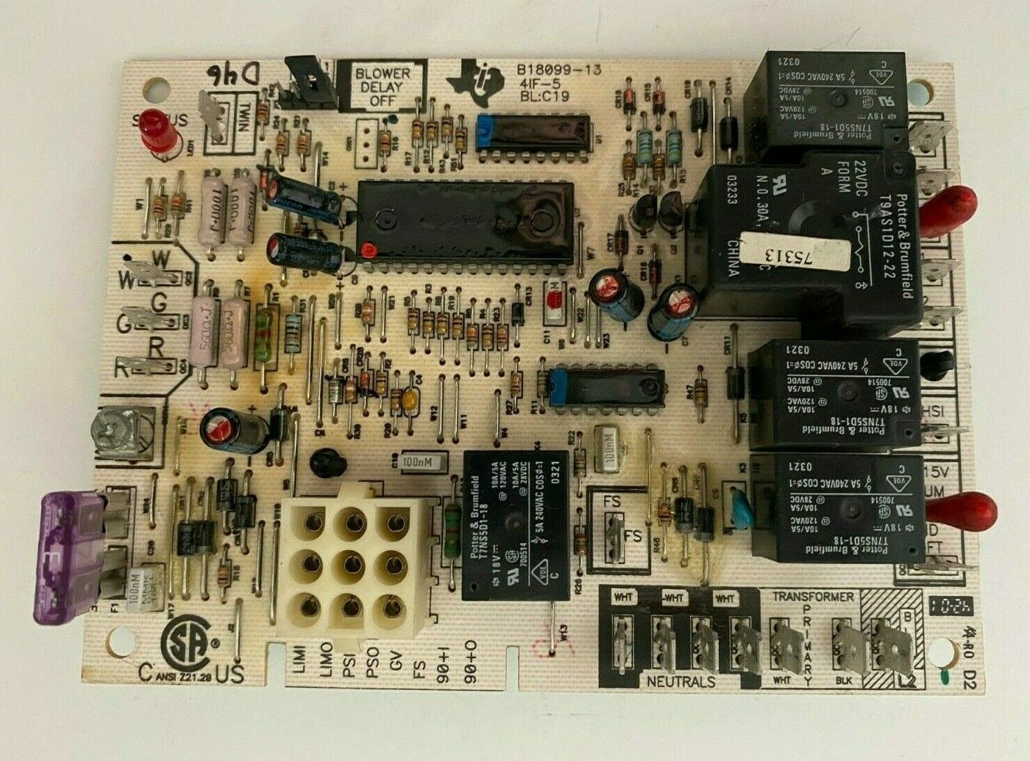 Goodman B18099-13 Control Circuit Board 4IF-5 BL C19 Excellent ...