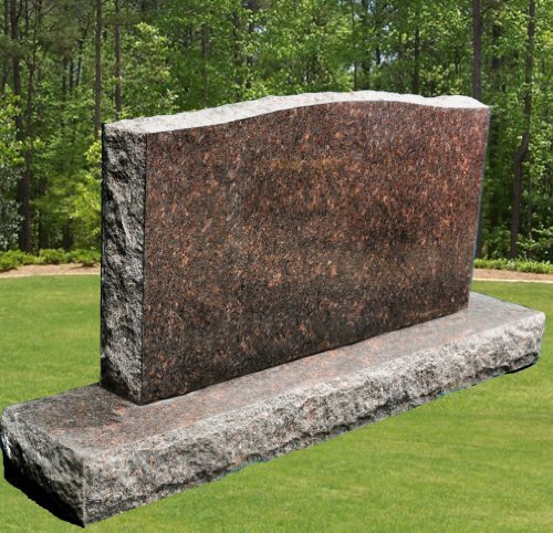 Dakota Mahogany Granite Upright Serpentine Monument Double Marker Split ...