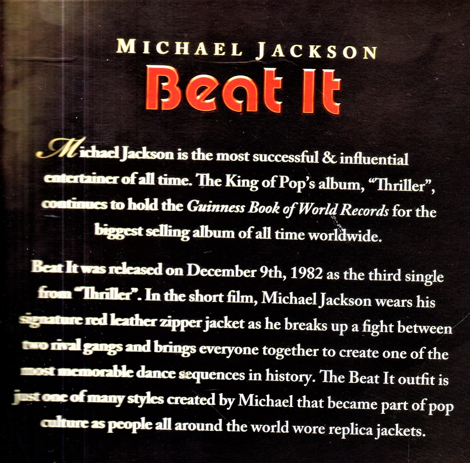 unopened orginal michael jackson bad album