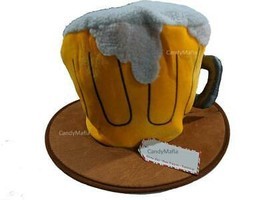 Funny Beer Hat Oktoberfest BeerFest Plush Beer Drinking Hat 12&quot; tall - $18.97