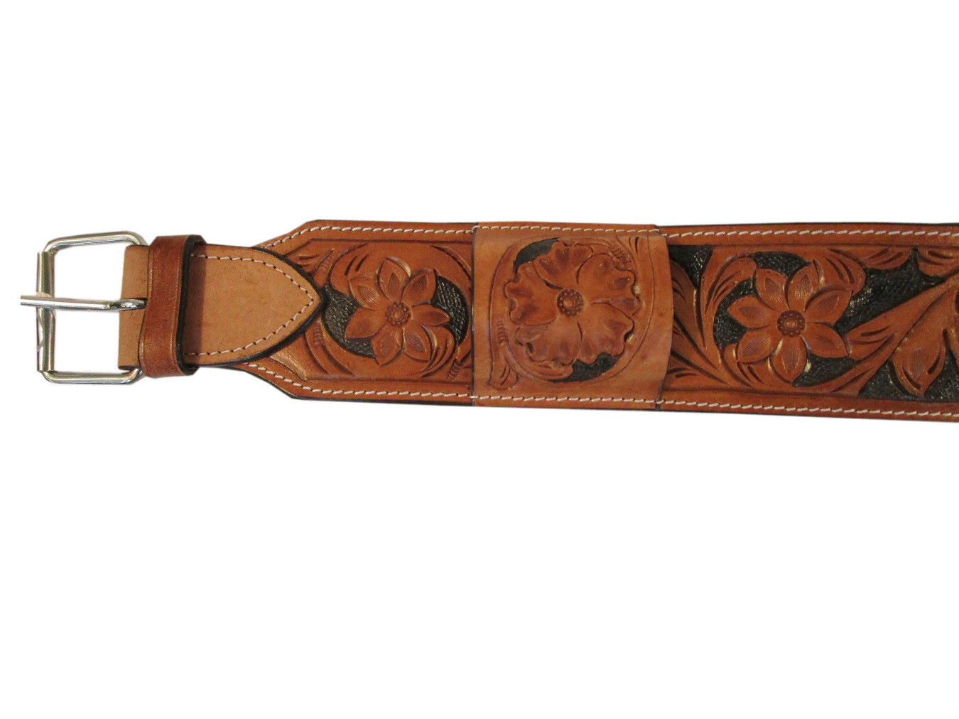 HEAVY DUTY WESTERN REAR CINCH TOOLED LEATHER ROPING RANCH SADDLE BACK ...