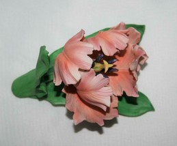 Lenox China Fine Porcelain 1989 Salmon Pink Parrot Tulip Flower Figurine... - $32.00