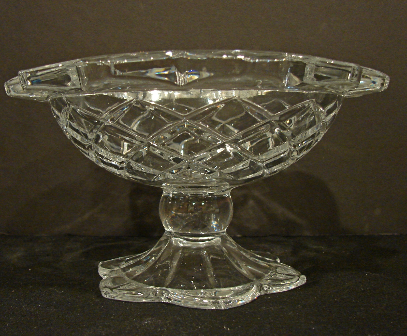 Vintage Gorham Lead Crystal Pedestal Compote Bowl Crystal