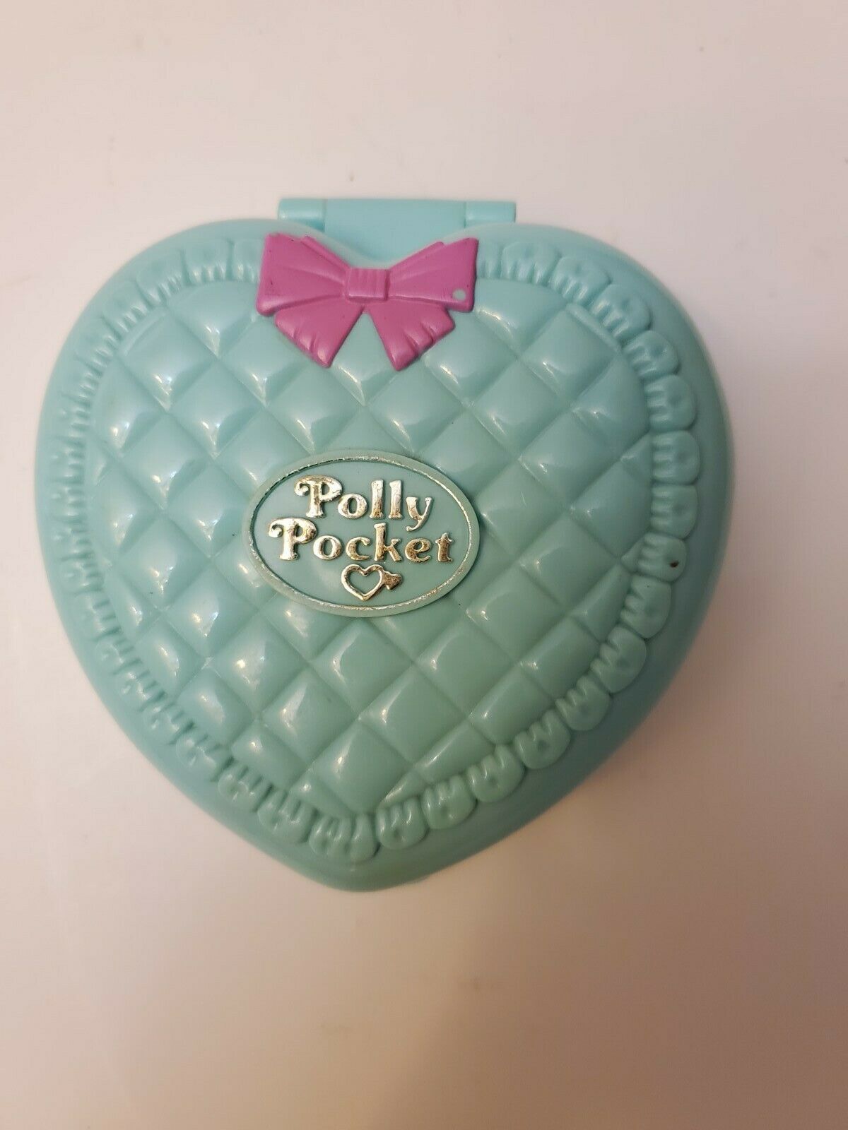 Primary image for Vintage 1994 Polly Pocket Mini Bluebird Quilted Nursery Blue Heart VGUC