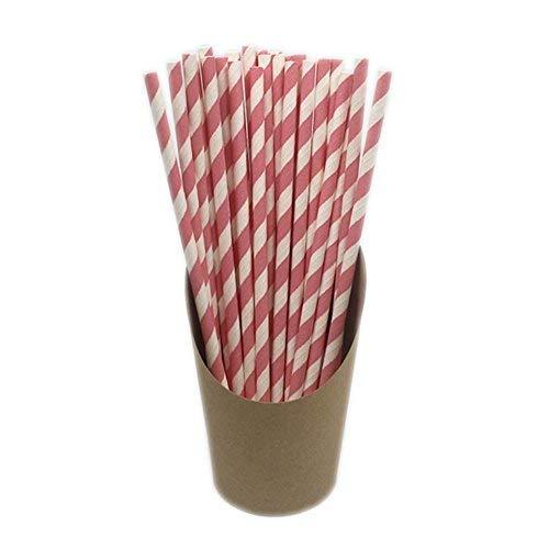 PANDA SUPERSTORE 100 Pieces Drinking Straw Disposable Paper Drinking Straws Juic