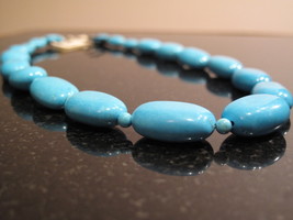 Large Bright Blue Chinese Turquoise Necklace - $45.00