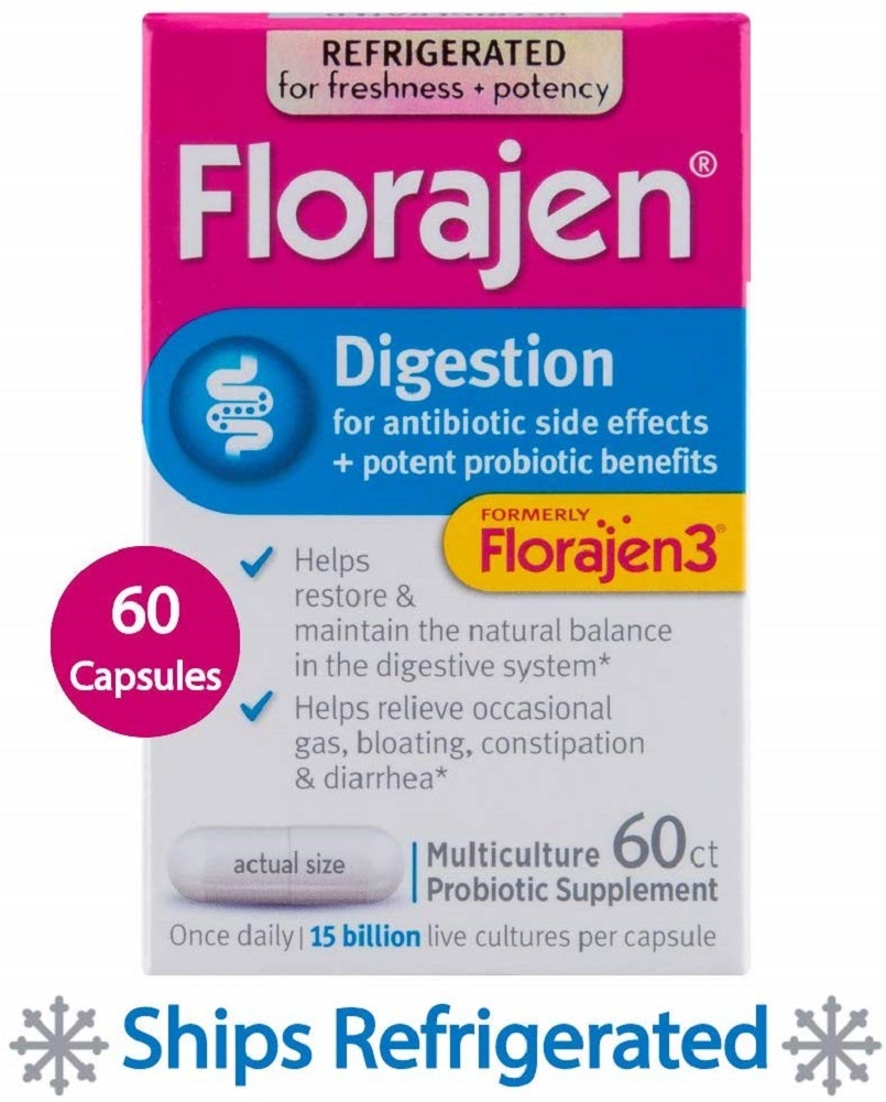Florajen3 Digestion High Potency Refrigerated Probiotics | Restores Balance