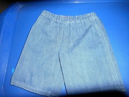Blue Denim Doll Shorts Two Back Pockets Double Sewn Cabbage Patch Size Handmade - $7.91