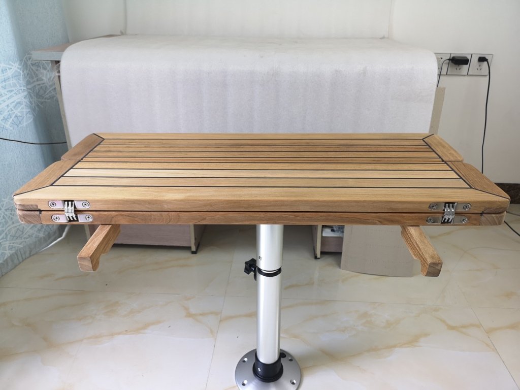 340/680x600mm Folding Wing Teak Table Top With Nautic Star Marine Boat