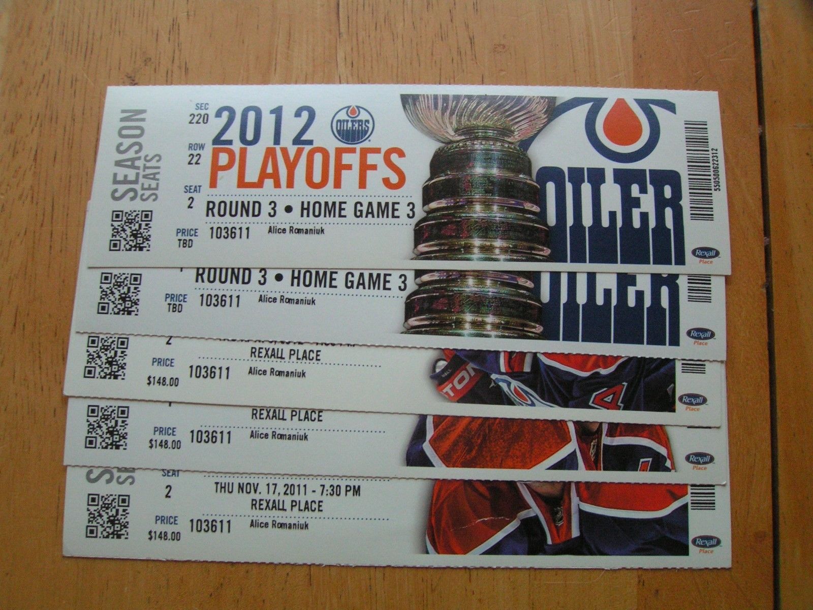 NHL Edmonton Oilers Assorted Years Ticket Stub Lot W/ “Milestones” 3.