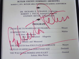 Roberta Peters Signed Framed Photo & 1974 Butler Orchestra Program Display image 3