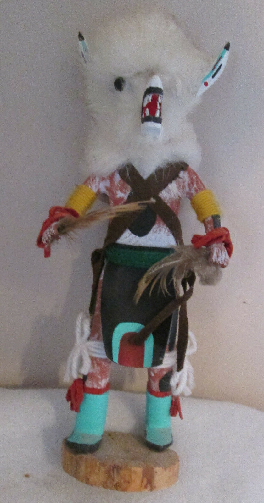 Kachina doll White Wolf man artist signed 'WHITE ORGAR' Native American ...