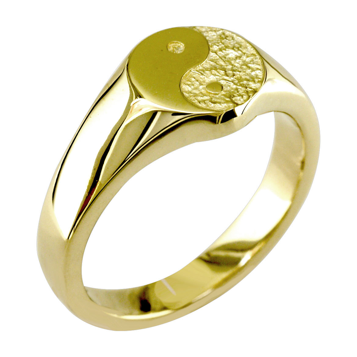 Solid Yin Yang Ring in 18k Yellow Gold - - Other