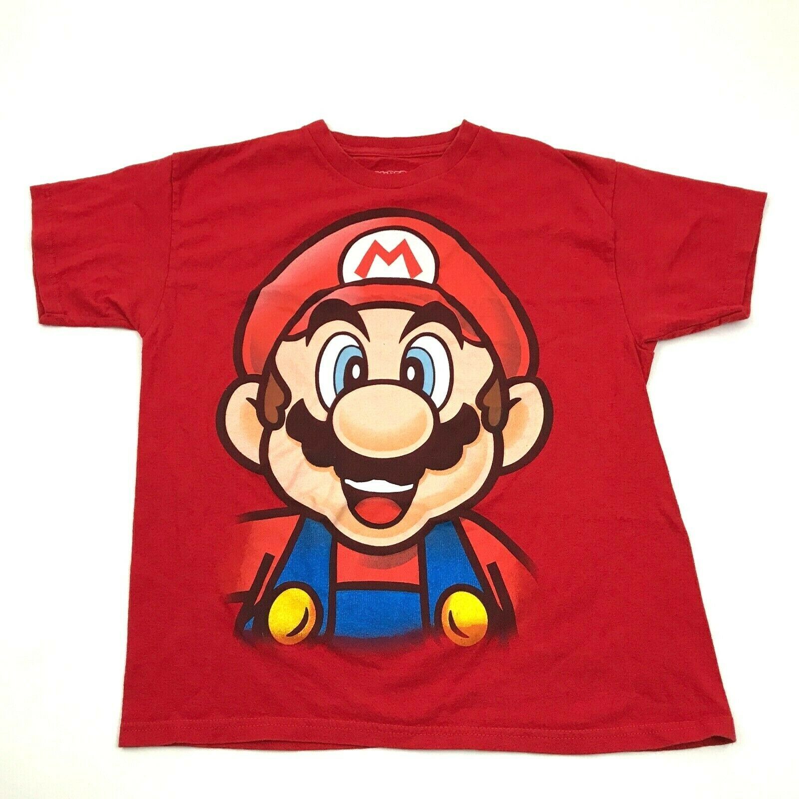 Super Mario Nintendo Shirt Boys Size 14 / 16 Kids Red Short Sleeve