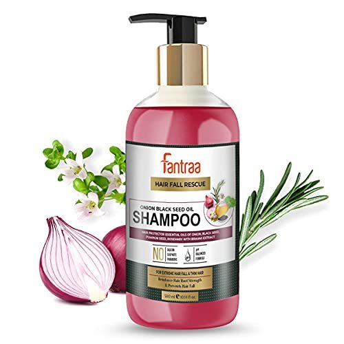 Vasudev Onion Black Seed Oil Shampoo for Extreme Hair Fall & Thin Hair with Pump