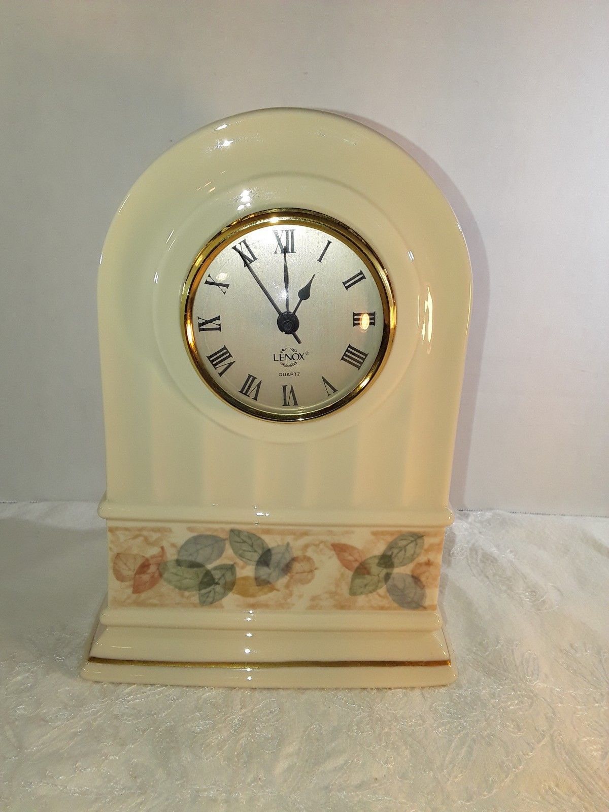 Lenox Nature's Impression Drift Leaves Quartz Mantle Clock Other