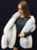 Double-Sided Fox Fur Stole 70' King Size Boa Two Full Pelts Collar Saga Furs