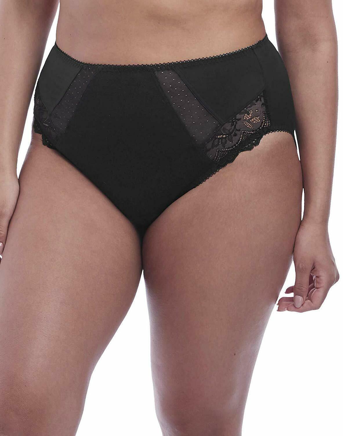 Elomi Black Plus Size Meredith High Leg Brief Us X Large Panties 4104