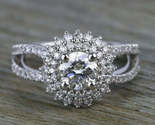 2.50 Ct Round Sunburst Halo Diamond Wedding Ring VVS1/D Moissanite Gemstone Gold