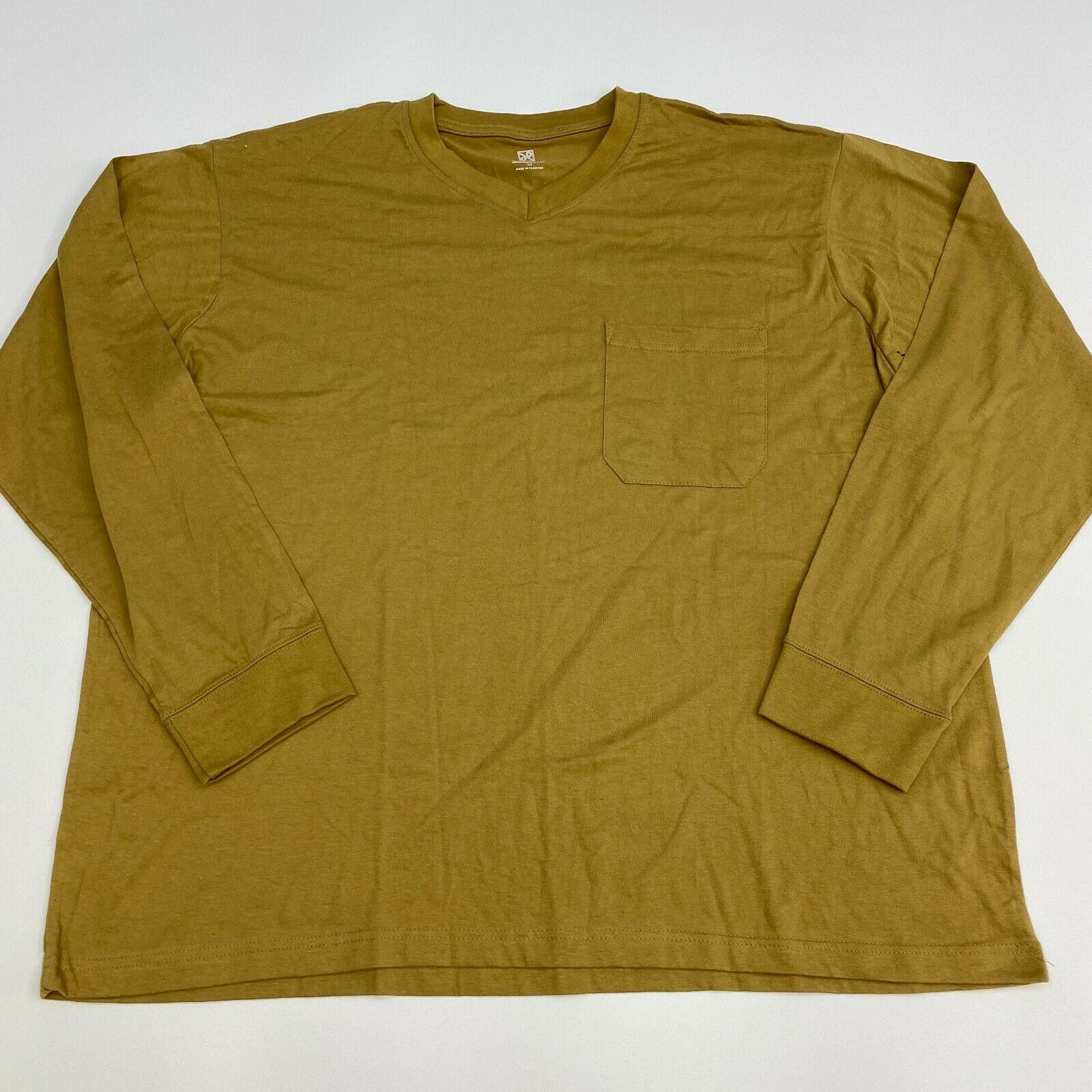Haband Long Sleeve Shirt Mens XXL Tan Cotton Blend Casual - T-Shirts