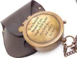 Brass Engraved Quote Compass | Gifts for Husband, Hubby, Spouse | to My Husband 