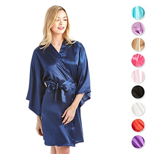 MEVNI Women's Kimono Robe, Short, SkyBlue, Extra Large - Kimono