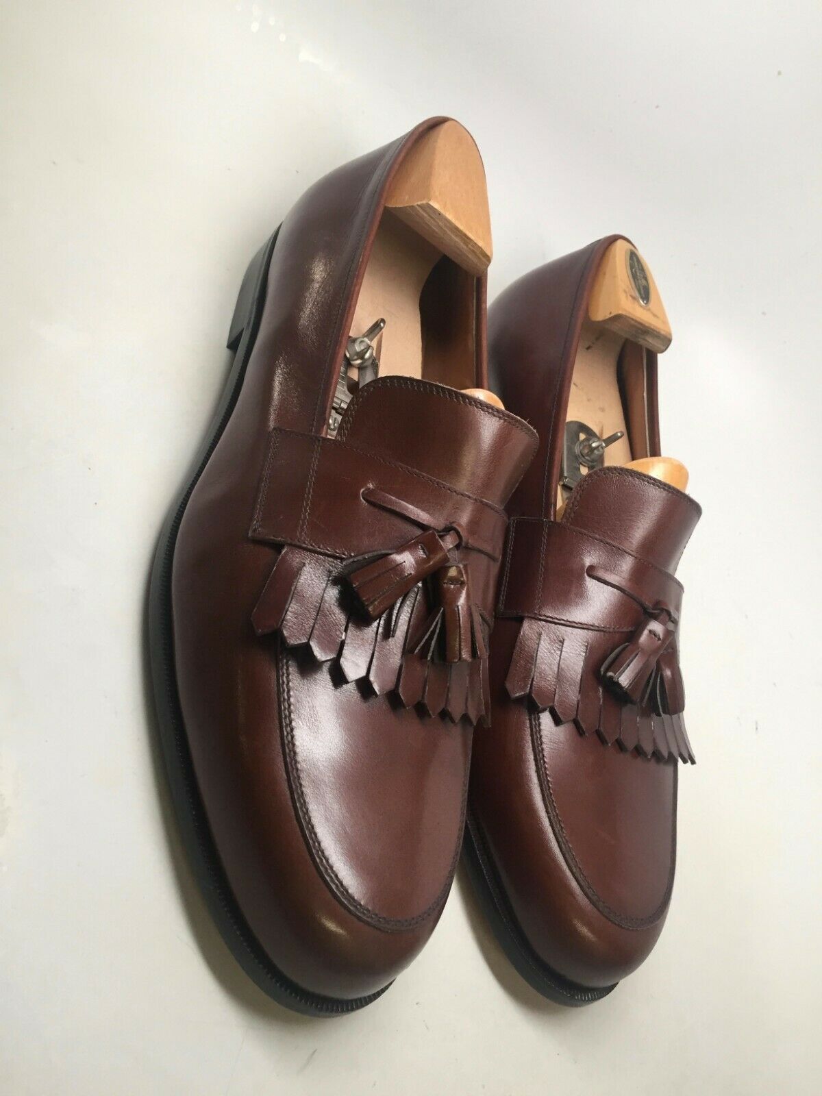 Salvatore Ferragamo Studio Men Lt. Brown Leather Kiltie Tassel Loafers ...