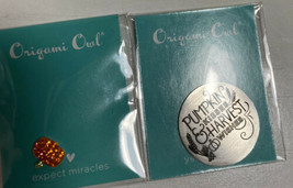 Origami Owl "Pumpkin Kisses Harvest Wishes" large silver plate and Pumpkin charm - $21.49