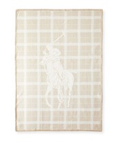 Ralph Lauren TAN PATTERN Oakwood Cotton Throw Blanket, US 50" x 70" - $127.71