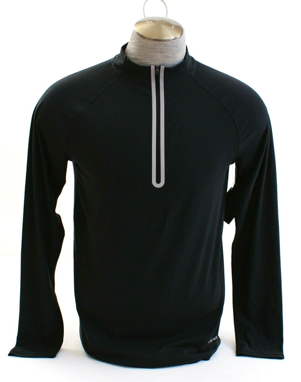 hind Black 1/2 Zip Black Hydra Long Sleeve Running Shirt Men's NWT