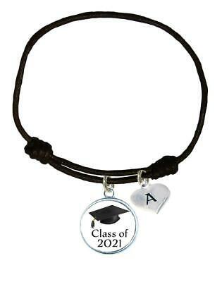 Custom Class of 2021 Black Sliding Knots Unisex Bracelet Jewelry Graduation Gift