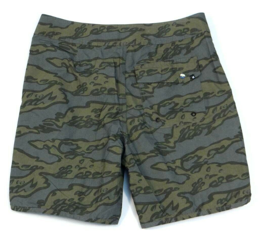 Hurley Green Camouflage Camo Boardshorts Board Shorts Walk Shorts Men's ...