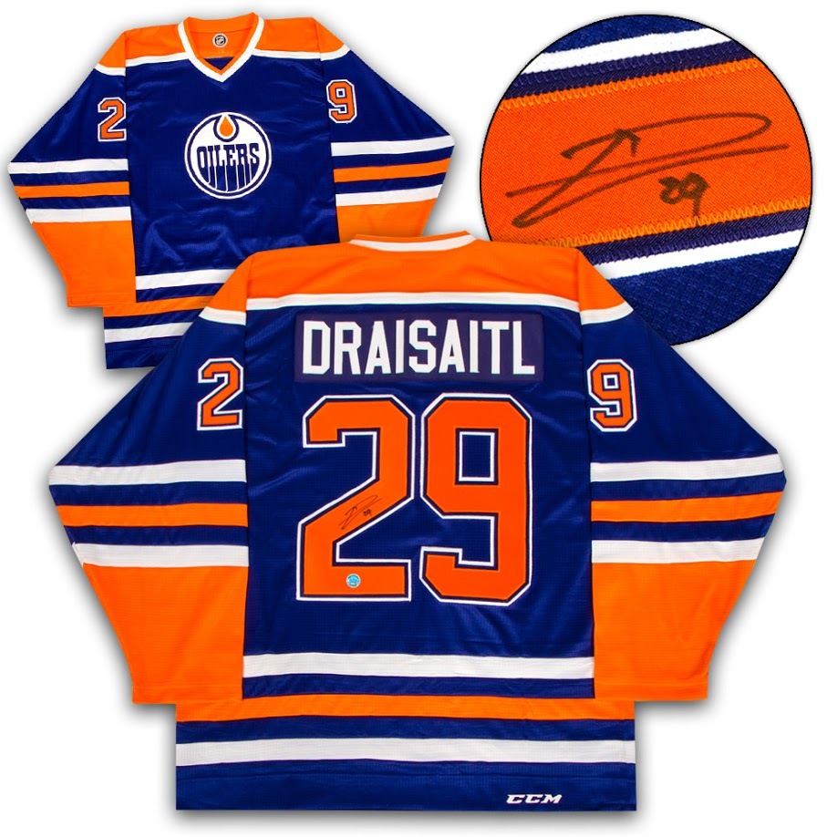 Leon Draisaitl Edmonton Oilers Autographed CCM Mass Replica Hockey
