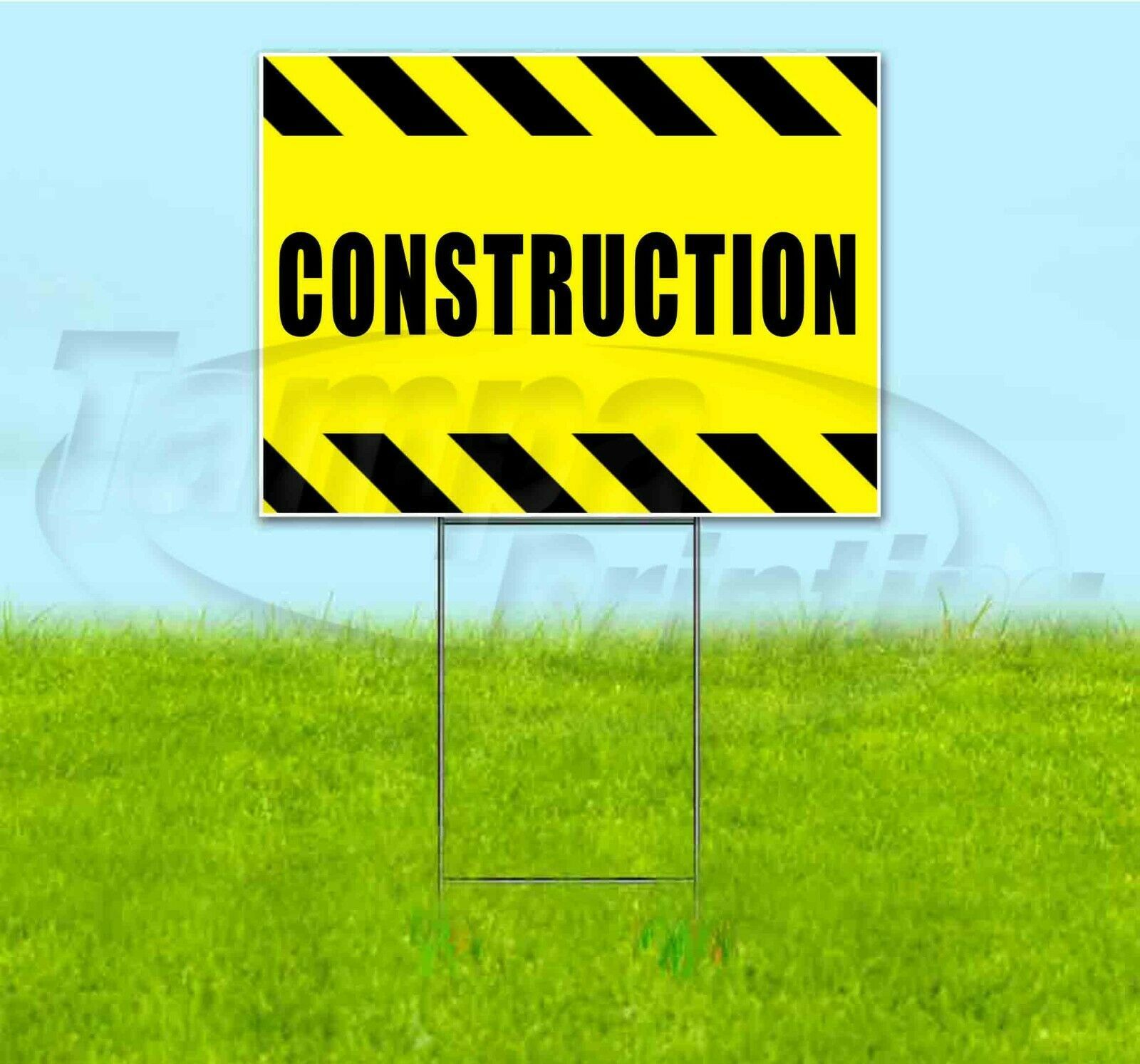 CONSTRUCTION 18x24 Yard Sign WITH STAKE Corrugated Bandit USA BUSINESS