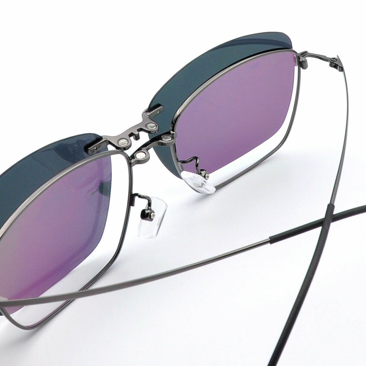 Mens Polarized Magnetic Clip-on Sunglasses Glasses Frame Rx Retro Flexible Metal - Sunglasses