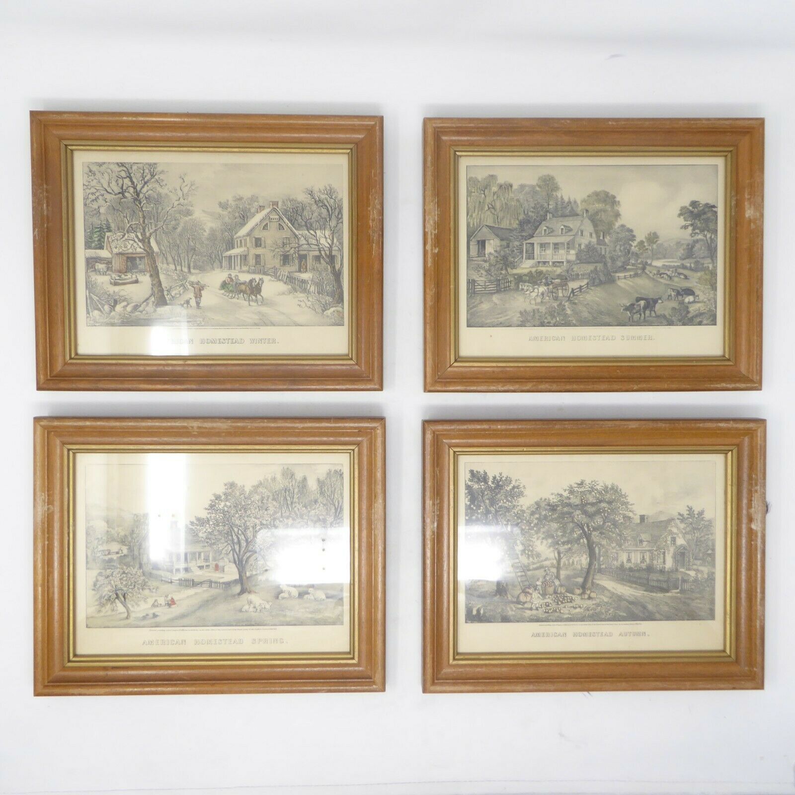 Antique Currier & Ives Lithograph American Homestead Spring Summer ...