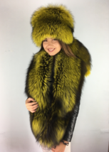 Silver Fox Fur Stole 63' And Pillbox Fur Hat Set Fur Collar and Fur Hat  image 5