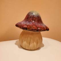 Ceramic Mushroom Garden Statue, Red Toadstool, Mushroom Figurine, Fairy Garden image 1
