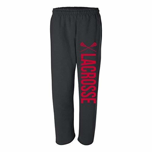 Lacrosse Team Player Comfy Unisex Lounge OpenBottom Sweatpants XLarge Blac Fashion