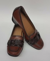 EuroSoft Sofft Womens Shoes Heels Brown Buckle Slip On Wedge Nichelle Size 7 M - $44.51